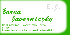 barna javorniczky business card